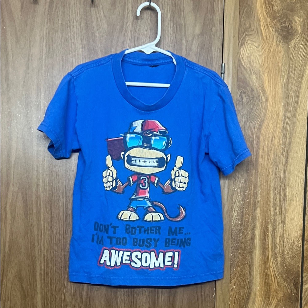 Blue Kids Graphic Tee with Fun Print